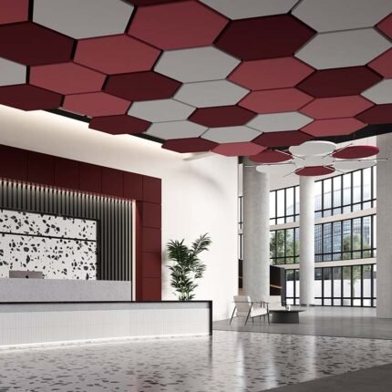 Altıgen Akustik Kumaş Kaplı Panel